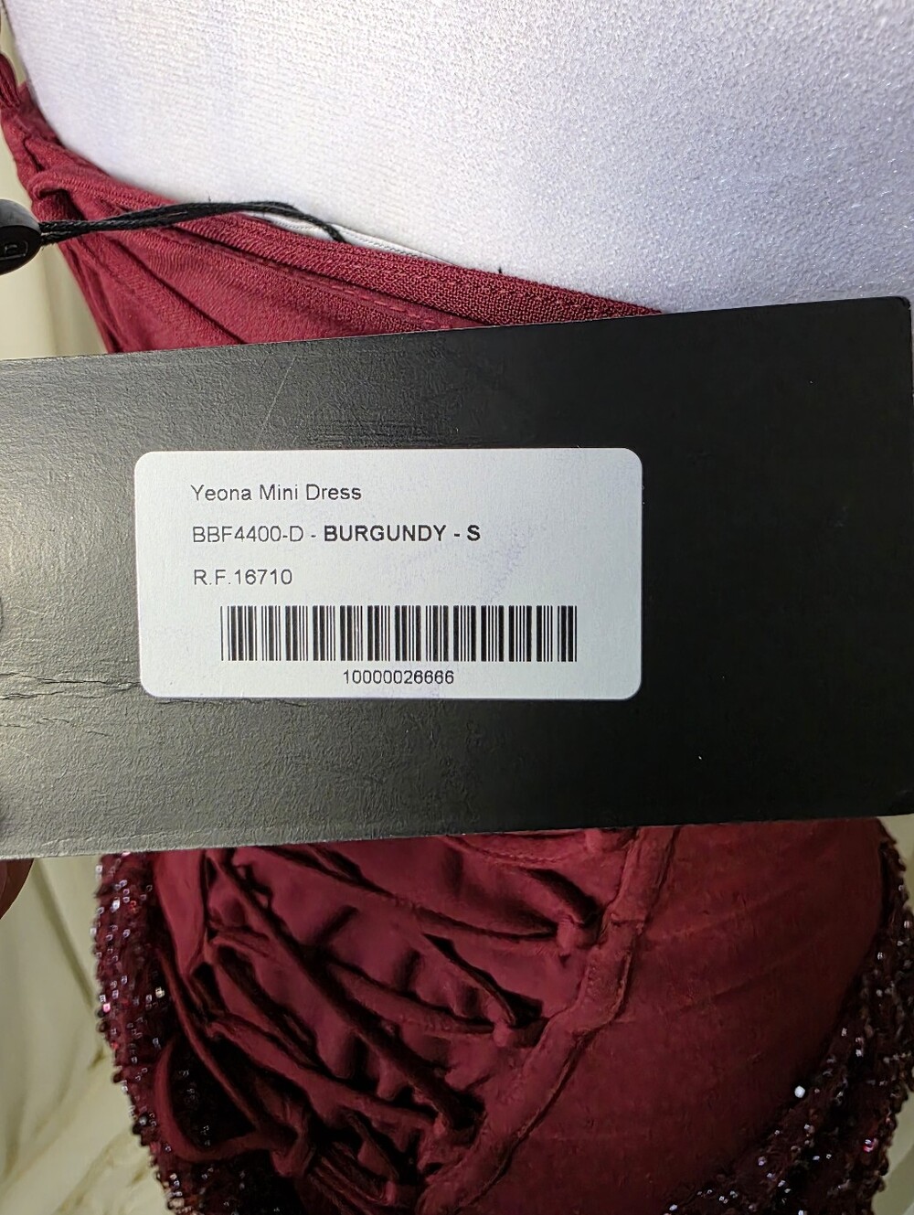 Minivestido Yeona - Borgoña BABYBOO FASHION NWT $241 - Picture 11 of 16